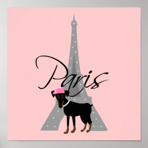Poster Petit chien à Paris de le