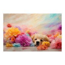 Petit chiot floral à télécharger