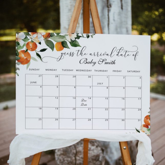 Poster Petit chou devine calendrier de date prévue (Créateur téléchargé)