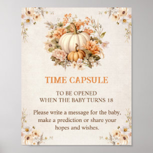 Poster Petit Citrouille Automne Baby shower Temps Capsule