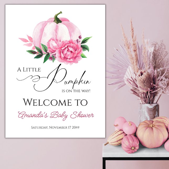 Poster Petit Citrouille Blush rose Automne Baby shower ru (Créateur téléchargé)