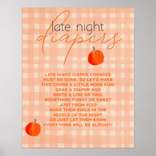 Poster Petit Citrouille Late Night Diapers Baby shower Je