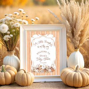 Poster Petit Citrouille sur le chemin Baby shower Bienven