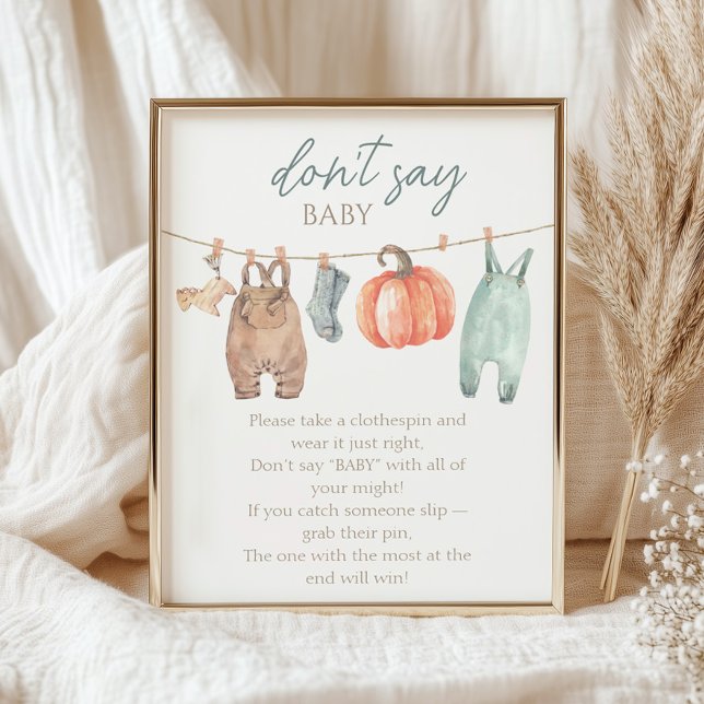 Poster Petit Citrouille Vêtements d'automne garçon Ne pas (Créateur téléchargé)