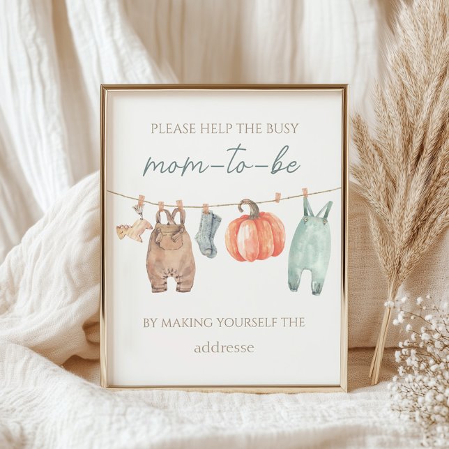 Poster Petit Citrouille Vêtements Garçon Occupé Maman-to- (Créateur téléchargé)