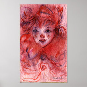 POSTER PETIT CLOWN ROUGE