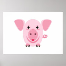 Petit cochon rose heureux mignon