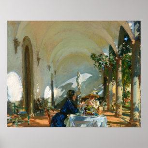 Poster Petit déjeuner dans la Loggia, Sargent 1910