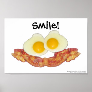 Poster Petit-déjeuner Smilie Face par Clara Chandler