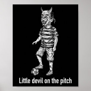 Poster Petit Diable Sur Le Terrain De Football