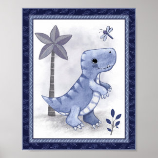 Poster Petit Dinosaure de Roulement - T-Rex Nursery Art