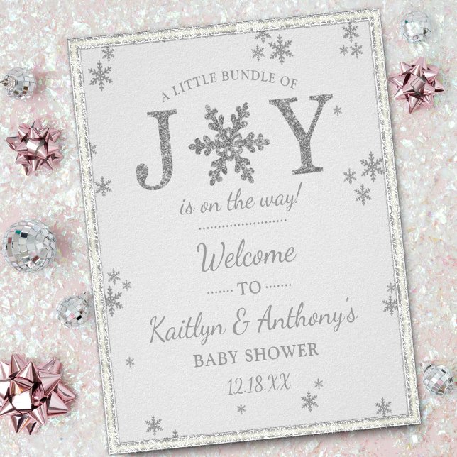 Poster Petit Ensemble De Joie Baby shower De Noël Bienven (Créateur téléchargé)