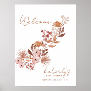 Poster Petit Fleur sauvage Boho Baby shower accueil