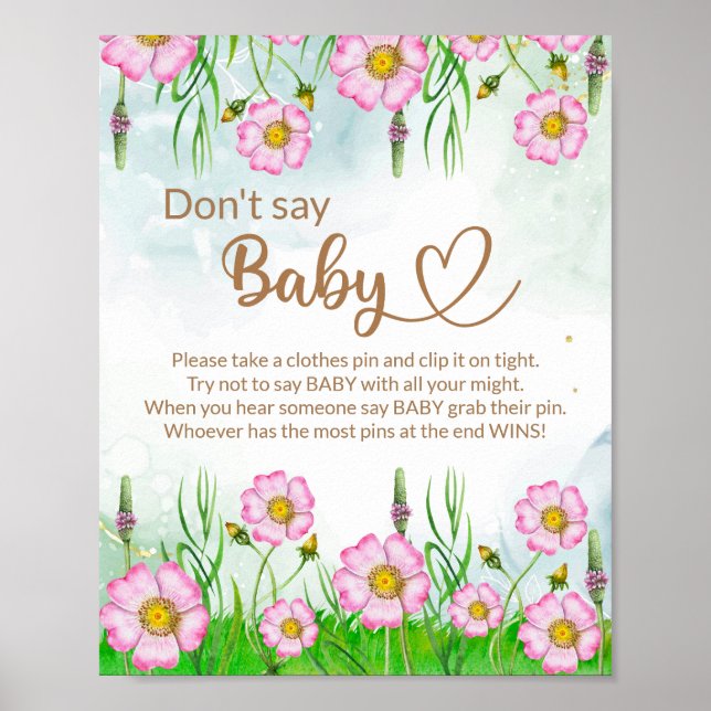 Poster Petit Fleur sauvage En Route Baby shower (Devant)