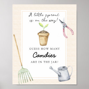 Poster Petit germe - devine combien de bonbons