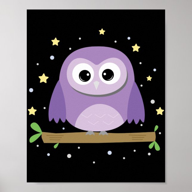Poster Petit hibou la nuit (Devant)