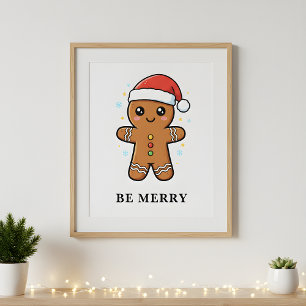 Poster Petit homme en pain d'épices avec le chapeau de No