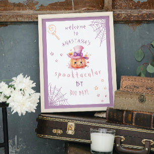 Poster Petit hulu Presque Dû Anniversaire Fille de Hallow
