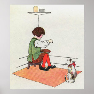 Poster Petit Jack Horner assis dans le coin