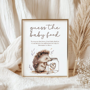 Poster Petit jeu de baby shower 'Devine la nourriture pou