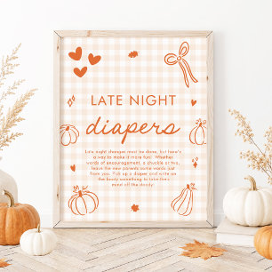 Poster Petit jeu de couche pour bébé Little Pumpkin Late