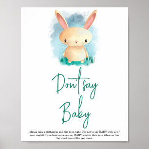 Poster Petit Lapin - Ne dites pas bébé