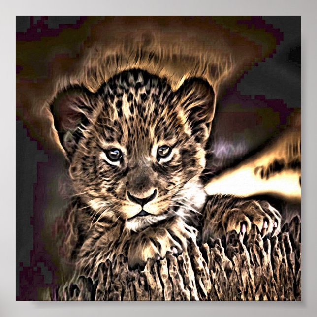 Poster Petit lionceau (Devant)