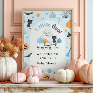 Poster Petit livre est presque dû baby shower bleu accuei