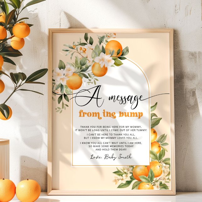 Poster Petit message baby shower mignon de la bosse (Créateur téléchargé)