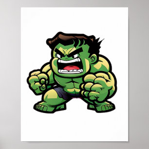 Poster petit mignon personnage de bande dessinée en style