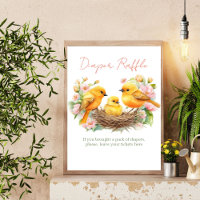 Petit oiseau baby shower à ressort diaper signe de
