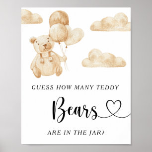 Poster Petit ours de bois devinez combien de nounours