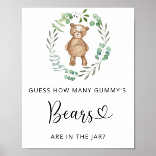 Poster Petit ours des bois devinez combien d'ours de GUMM