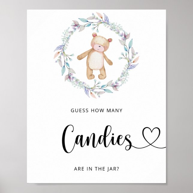 Poster Petit ours devine combien de bonbons (Devant)