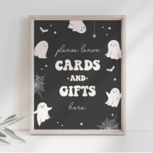 Poster Petit panneau de fête Boo Cartes et Cadeaux