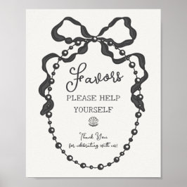 Poster Petit Pearl Black Coquette Bow Faveurs