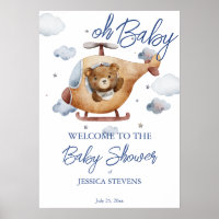 Petit petit baby shower d'hélicoptère pilote bienv
