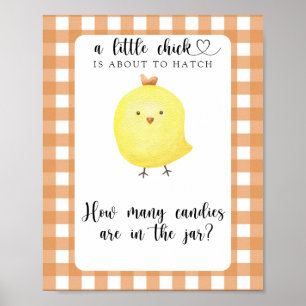 Poster Petit poulet - devine combien de bonbons