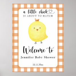 Poster Petit poussin - baby shower d'accueil