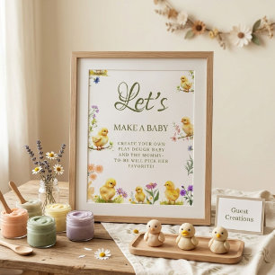 Poster Petit poussin crée un panneau de jeu pour Baby Sh
