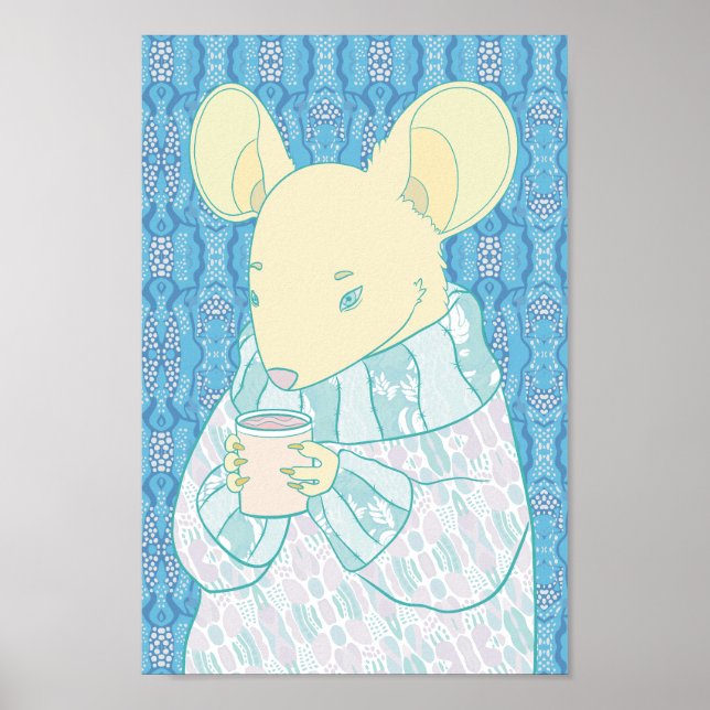 Poster Petit Rat Confortable (Devant)