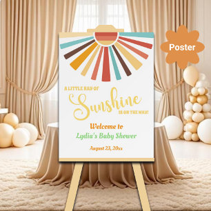 Poster Petit Rayon De Soleil Baby shower Bienvenue