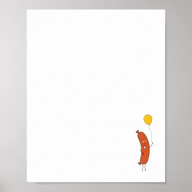 Poster petit saucisson, thème saucisson mignon (Devant)