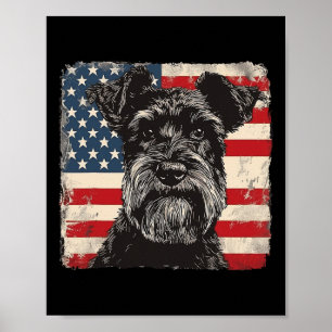 Poster Petit Schnauzer Chien Patriotique 4 juillet Cadeau