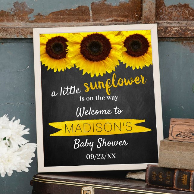 Poster Petit Tournesol En Chemin ! Accueil baby shower (Créateur téléchargé)