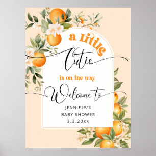 Poster Petite attention en chemin accueil baby shower