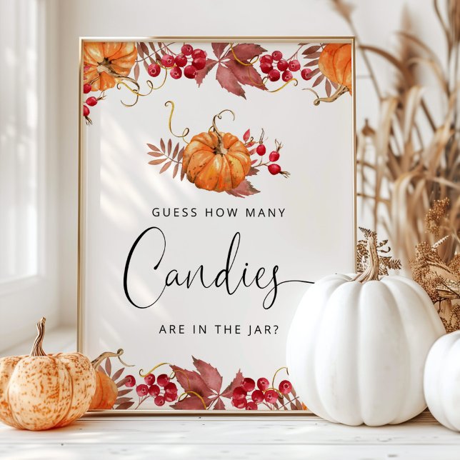Poster Petite baie citrouille devinez combien de bonbons (Créateur téléchargé)