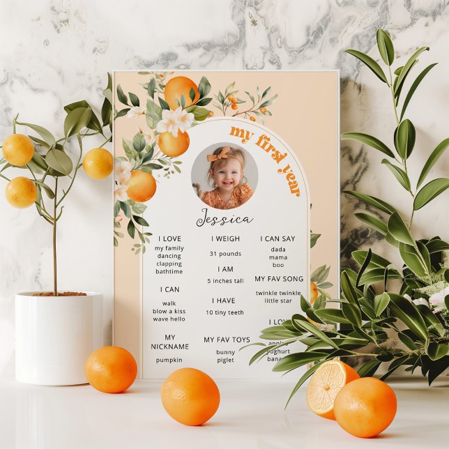 Poster Petite belle fête d'anniversaire photo jalon (Créateur téléchargé)