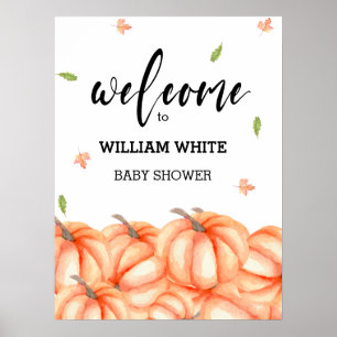 Poster Petite citrouille Halloween automne bébé Bienvenue