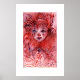 POSTER PETITE CLOWN ROUGE